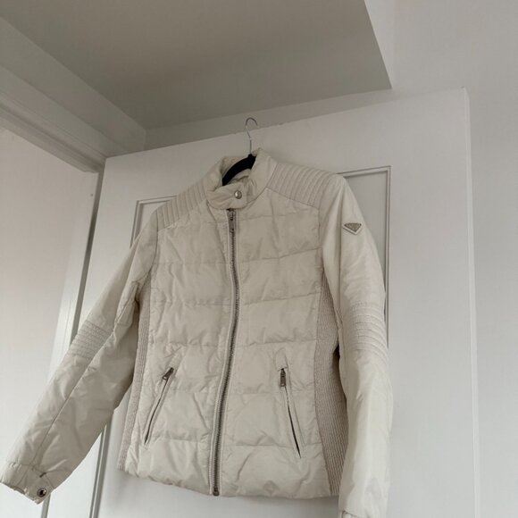 Prada Re-Nylon Quilted Zip-up Jacket Puffer Coat In White Sz 46 - Picture 1 of 14